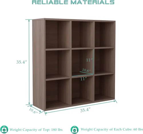 Miniatura 24 de OSCHF - Estantería de almacenamiento de 12 cubos, estantería de madera de 3 niveles con espacios abiertos para el hogar y la oficina, organizador