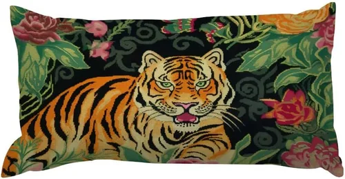 Miniatura 28 de Chinoiserie Throw Pillow Case Red Peony Floral Lumbar Pillowcases Asian Style Decorative Pillow Home Cotton Linen 12x18 Rustic Cushion Cover for