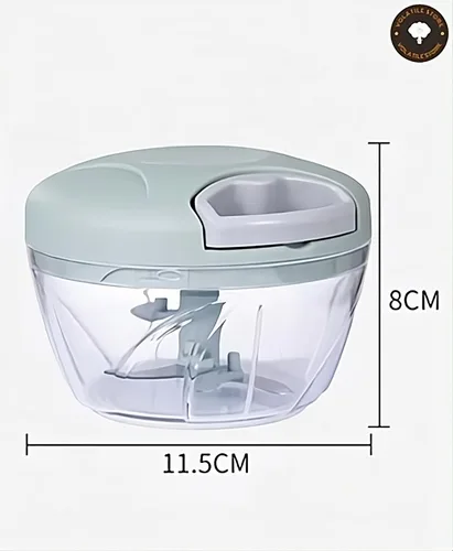 Miniatura 3 de Cortador manual de verduras, picadora y picadora manual de frutas y verduras, cuchillas de acero inoxidable, sin BPA (verde, 16.9 fl oz)