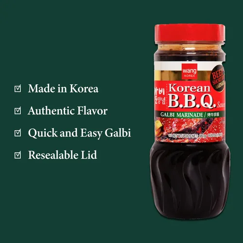 Miniatura 8 de Wang Galbi Marinade - Salsa barbacoa coreana para costillas cortas de ternera, adobo Kalbi dulce y ahumado, auténtica salsa de costilla coreana