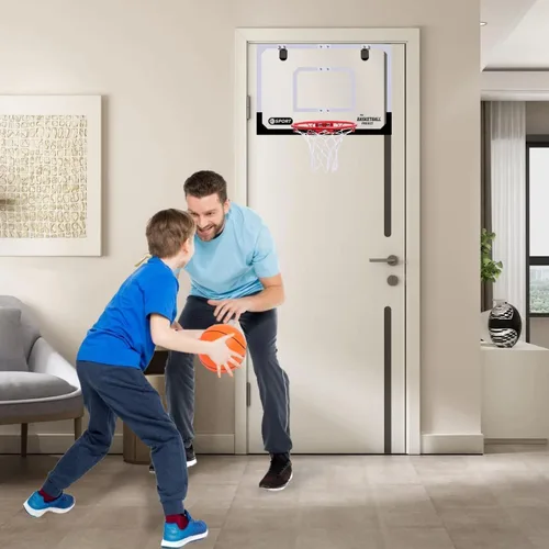 Miniatura 5 de Large Indoor Mini Basketball Hoop Set for Kids and Adult 24 X 16 Inch Board Family Games for Home and Office Door & Wall with 3 Balls and Complete