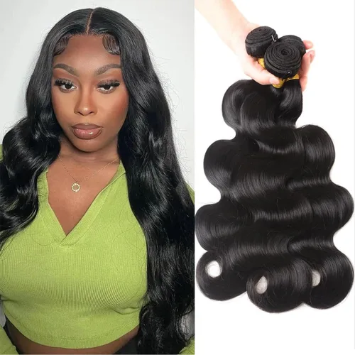 Miniatura 27 de 3 manojos de cabello humano 12A, ondulado, 100% sin procesar, cabello humano virgen brasileño de tejido rápido (14, 16, 18 pulgadas)