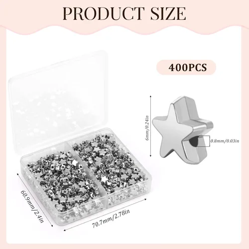 Miniatura 2 de 400 cuentas de estrella plateadas, cuentas espaciadoras de estrellas y dijes para pulseras y manualidades de joyería de bricolaje