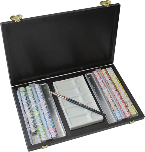 Miniatura 6 de Lukas 1862 Aquarell Artists' - Juego de 18 – 2 bandejas enteras y 16 medias bandejas – Pintura de acuarela vibrante de grado profesional – Fácil