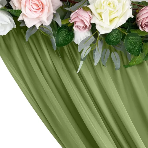 Miniatura 4 de Cortinas de fondo de gasa traslúcida de 10 x 10 pies, cortinas de tela de gasa para bodas, cortina larga transparente para sala de estar, decoración