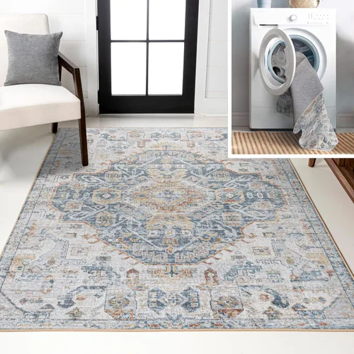JONATHAN Y WSH320C-3 Shaemus Bohemian Medallion - Alfombra lavable a máquina, bohemio, clásica, costera, tradicional para sala de estar, comedor,