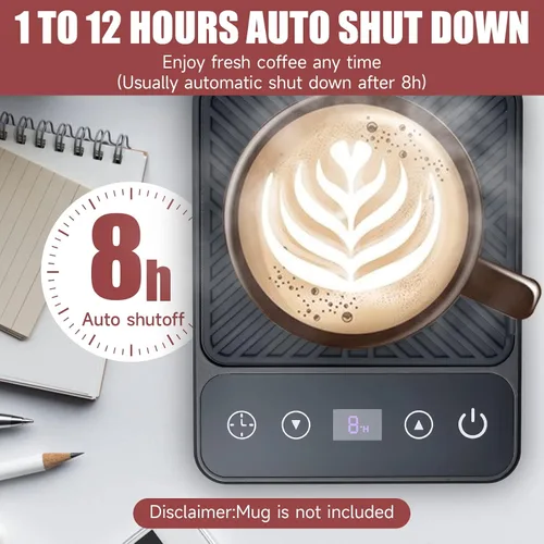 Miniatura 3 de Calentador de tazas – Calentador eléctrico de taza de café con temporizador, calentador de taza de café para escritorio apagado automático, control