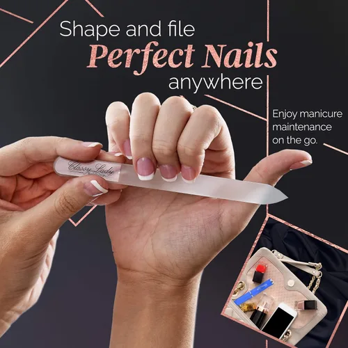 Miniatura 2 de ClassyLady - Lima de uñas de cristal, lima de uñas de vidrio con estuche para el cuidado profesional de las uñas con estuche