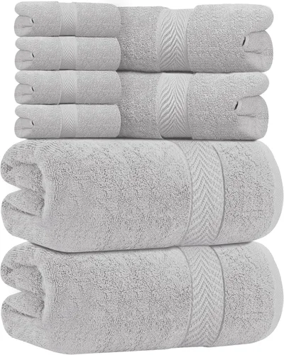 Miniatura 13 de Oakias Toallas de baño beige de alta calidad, paquete de 2, 27 x 54 pulgadas, altamente absorbentes, toallas de baño de lujo de 21.16 oz/m²