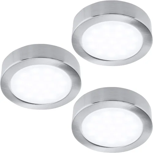 Miniatura 10 de LUMILAND Luces LED de disco con cable de 120 V (2.7Wx3) Plug-in iluminación blanco cálido, luz LED para gabinete para cocina, puede ser montaje