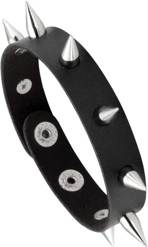 Miniatura 2 de Eigso Juego de pulsera punk de cuero negro para hombres y mujeres clásicas Vintgae tachonadas con picos de los años 80 para hombre y mujer