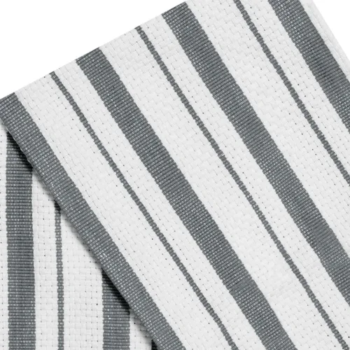 Miniatura 9 de COTTON CRAFT - Paquete de 4 - Toallas de cocina con tejido de cesta - Gris - Algodón - 20 x 30 - Patrón moderno de rayas limpias - Práctico lazo