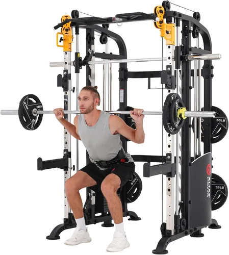 Miniatura 4 de Altas Strength M810 Smith Machine 1000 lbs Capacidad 2000 lbs Cables Luz Comercial Hogar Gimnasio Entrenamiento de Fuerza Jaulas de Potencia