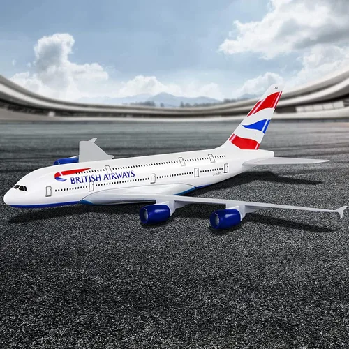 Miniatura 2 de AZIZAT 1/400 modelo británico A380 avión 6.3 in aleación fundido a troquel colección de aviones modelo modelo plano para colección o regalo ornamento