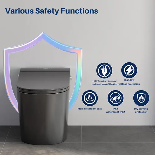 Miniatura 3 de Inodoro inteligente WinZo, inodoro sin tanque Dynamic Clean con secador, inodoro de una pieza de altura de comodidad ADA con bidé de agua caliente