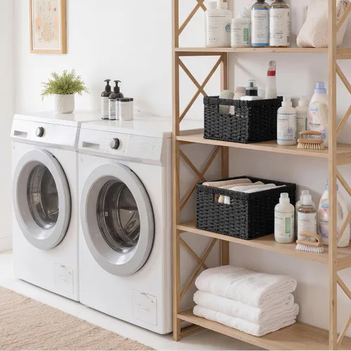 Miniatura 6 de StorageWorks Cesta de mimbre con asa, cestas de almacenamiento de mimbre para organizar, cestas de almacenamiento decorativas para estantes, cuerda