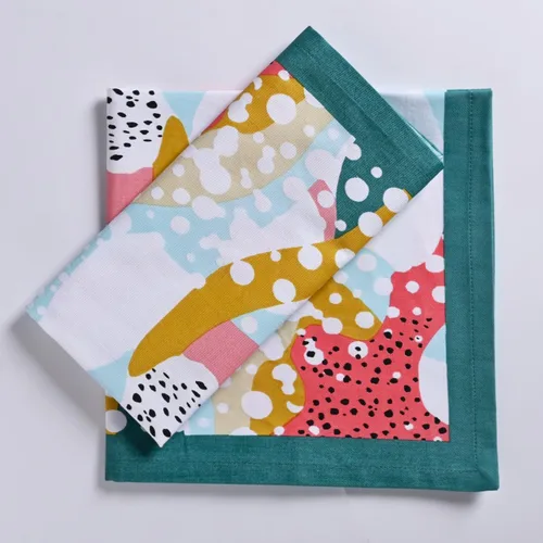 Miniatura 27 de Fingercraft - Juego de 12 servilletas de tela de mezcla de algodón y lino, con estampado, perfecta para fiestas, cenas, bodas, cócteles y Navidad