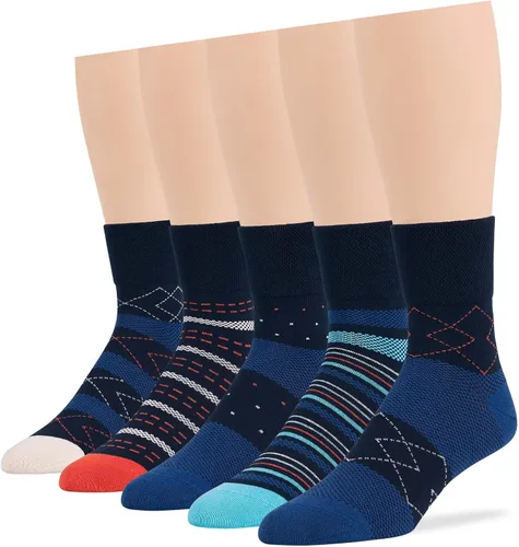 Miniatura 19 de 7BIGSTARS KINGDOM Calcetines de algodón para hombre, diabéticos, no vinculantes, paquete de 5 unidades, talla L/XL, Azul mezclilla, verde oliva
