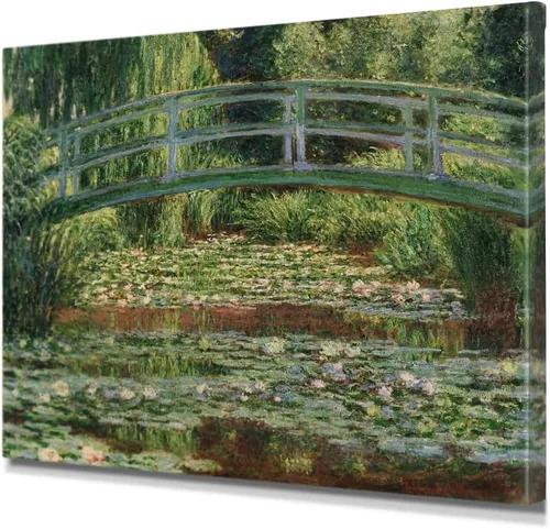 Miniatura 85 de IPIC - Reproducción artística de los lirios de agua de Claude Monet 1906, impresiones giclée coinciden con el marco dorado clásico, arte de pared