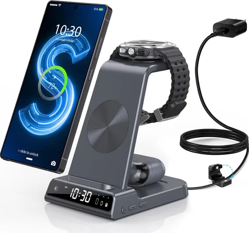 Miniatura 8 de Cargador inalámbrico para estación de carga Samsung con reloj para Samsung Galaxy S25 Ultra/S24 Ultra/Z Flip 7/Fold 6/Bud, estación de carga Android