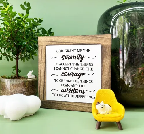 Miniatura 3 de Letrero inspirador, caja de madera con placas de escritorio, letrero cristiano, letrero de mesa de madera, decoración de mesa religiosa