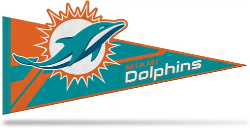 Miniatura 18 de Rico Industries Banderín de fieltro suave con corte en forma de fútbol americano de la NFL - Fácil de colgar - Decoración del hogar