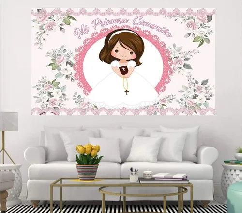 Miniatura 4 de My First Communion Girl Bautismo Fotografía Fondo Dios bendiga bautismo Mi Bautizo Decoración telón de fondo de estudio fotográfico de vinilo