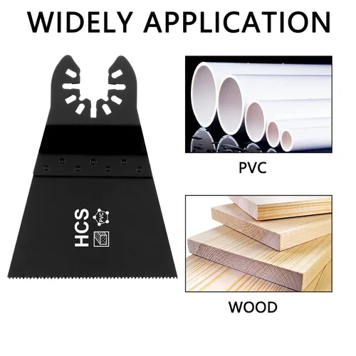 Miniatura 6 de Hojas de sierra oscilante multifunción de acero de alto carbono estándar de 2-1/2 pulgadas de ancho E-Cut, cuchillas multiherramienta de ajuste