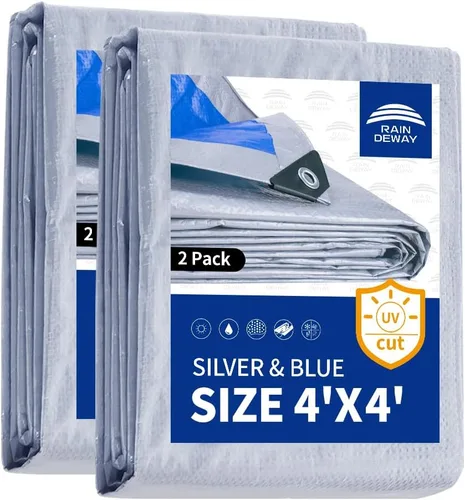 Miniatura 101 de RAINDEWAY Tarps - Lona impermeable de color azul de 4 x 16 pies de grosor, resistente a desgarros, multiusos, para techo, campamento, automóvil