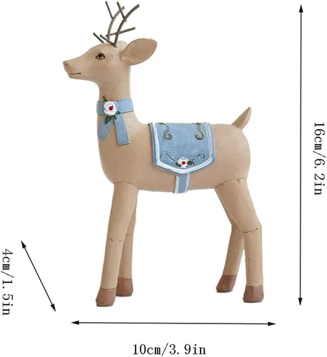 Miniatura 2 de Chinese feng Shui Statue Sculpture Painted Deer Desktop Decorations European Retro Small Decorations Home Living Room Wine Cabinet Desktop Crafts