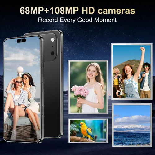 Miniatura 4 de Ecshock Teléfono desbloqueado de 17PM Teléfono celular Android 15.0 16+512GB Smartphone Pantalla HD de 6.99 pulgadas Batería de larga