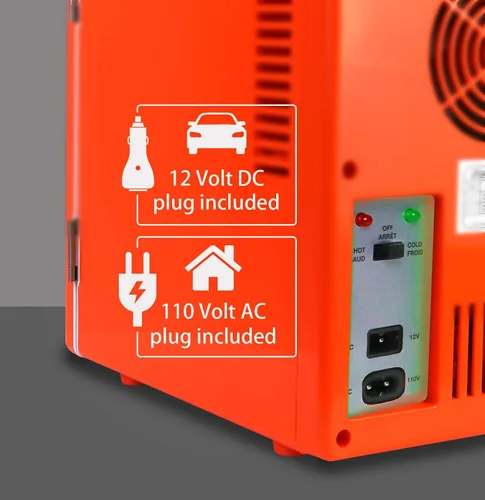 Miniatura 5 de Coca-Cola Fanta FA04 - Mini refrigerador portátil de 4 litros/4.2 cuartos de galón, 6 latas, para alimentos, bebidas, naranja