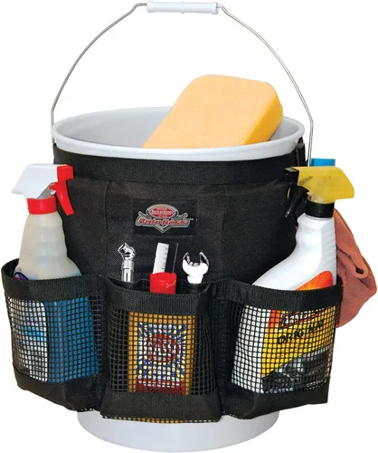 Miniatura 4 de Bucket Boss - Organizador para un cubo de 5 galones, con tela de secado rápido, bolsillos de malla exteriores para suministros de lavado de coche