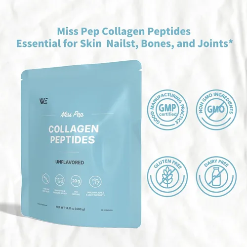 Miniatura 2 de Péptidos de colágeno, péptidos de colágeno hidrolizados I, III, piel, uñas, salud ósea y articular, sin perfume, para hombres y mujeres, 14.11 onzas