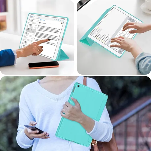 Miniatura 6 de Soke Funda para iPad de 9ª/8ª/7ª generación 2021/2020/2019, [soporte tríptico delgado + activación/suspensión automática], cubierta trasera
