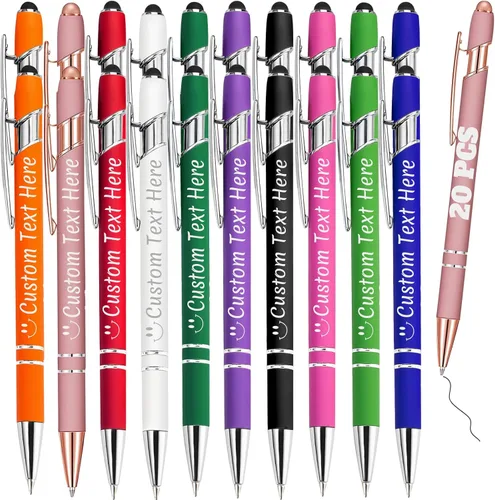 Miniatura 88 de Bolígrafos personalizados con grabado de nombre personalizado, bolígrafos de punta de lápiz con punta de lápiz personalizada, bolígrafos de Azul