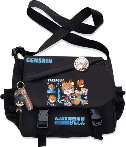 Miniatura 5 de Bolso Furina Crossbody Bag Single Shoulder Bag Adulto Anime 3D Print Mochila Negro Bolsa