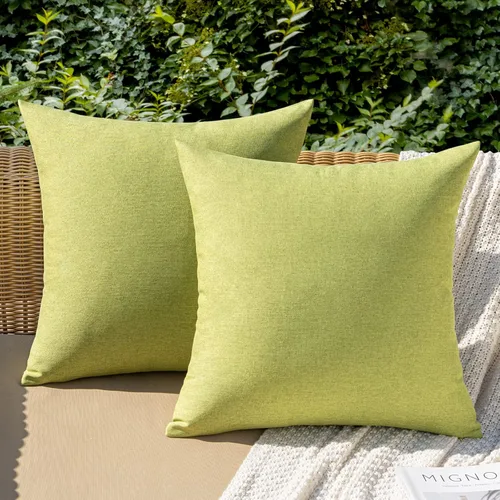 Miniatura 28 de MIULEE Paquete de 2 fundas decorativas para almohadas de exterior, sólidas, impermeables, de lino sintético, estilo granja de jardín, fundas de Óxido