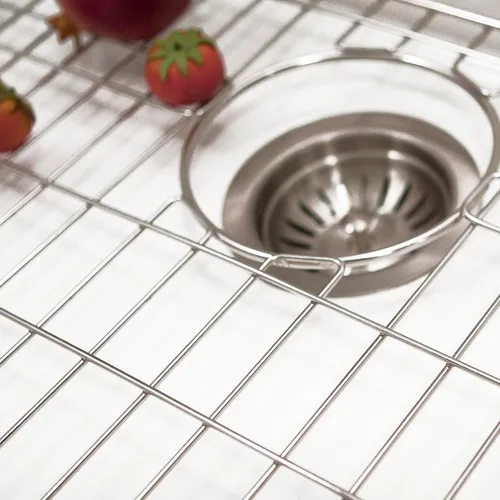 Miniatura 3 de Houzer Platus Fregadero de cocina de arcilla refractaria blanca: fregadero de un solo tazón de 24 pulgadas con colador y rejilla, duradero
