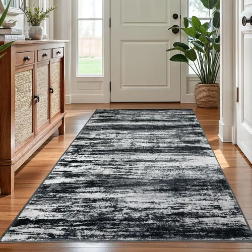 Miniatura 165 de KOZYFLY – Alfombra de pasillo moderna y lavable de diseño abstracto verde, 2 x 5 pies, antideslizante, suave y de pelo corto, ideal para cocina
