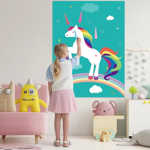 Miniatura 5 de PLULON Pin The Horn On The Unicorn para juegos de fiesta de cumpleaños infantiles, suministros de fiesta de unicornio, regalos de decoración