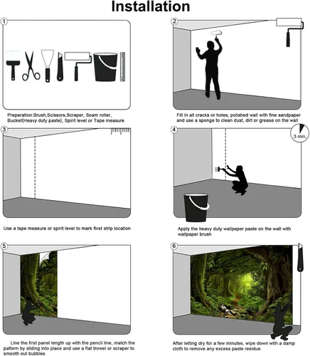 Miniatura 7 de Bormia Bosque de Fantasía - Mural de pared de 151 x 105 pulgadas, papel pintado fotográfico grande, adhesivo de pared para sala de estar y 004