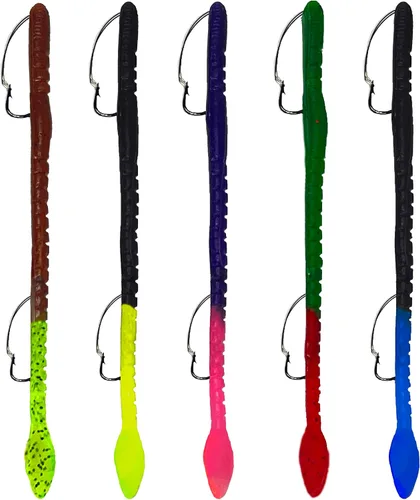 Miniatura 13 de Delong Lures Juego de Señuelos de Pesca para Lubina, Cebo de Natación Pre-aparejado Sin Maleza de 10 pulgadas, Señuelos de Pesca para Lubina