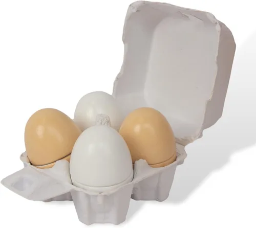 Huevos de madera, 4 piezas de juguetes para cortar huevos de Pascua, juego de comida de madera para jugar a fingir, juegos de comida de juguete para