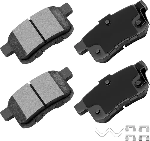 Miniatura 17 de cciyu Juego de pastillas de freno de cerámica delanteras y traseras D946 D683, 8 piezas para BMW 330Ci 2001-2005 para BMW 330i 2001-2005 para BMW