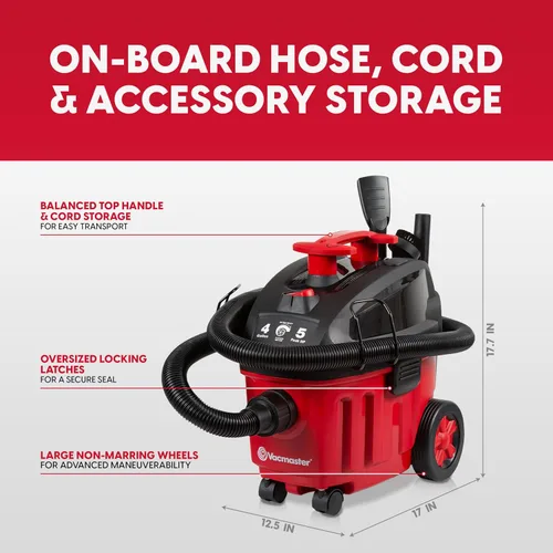 Miniatura 7 de Vacmaster Aspiradora doméstica húmeda/seca de 4 galones y 5 HP de potencia máxima - VF408B 1101
