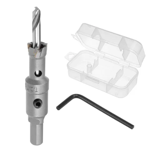 Miniatura 5 de Sierra de agujero TCT de 0.551 in, 9/16 pulgadas de diámetro de corte de carburo de tungsteno, abridor de agujeros con punta de carburo