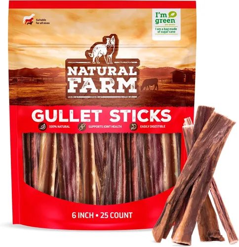 Miniatura 16 de Natural Farm Bully Sticks, sin olor, (6 pulgadas, 12 onzas), empaquetados por peso, masticables 100% de pene de toro, alimentados con pasto