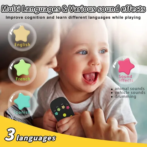 Miniatura 4 de KALUYA Juguete a distancia de TV para bebé, juguete de control remoto para niños pequeños, juego realista, educación temprana, juguetes musicales
