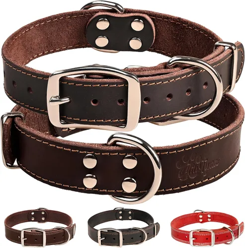 Miniatura 6 de ADITYNA Collar de Cuero Resistente para Perros Medianos - Collar Suave y Fuerte para Caminar, Entrenar, Senderismo y Correr